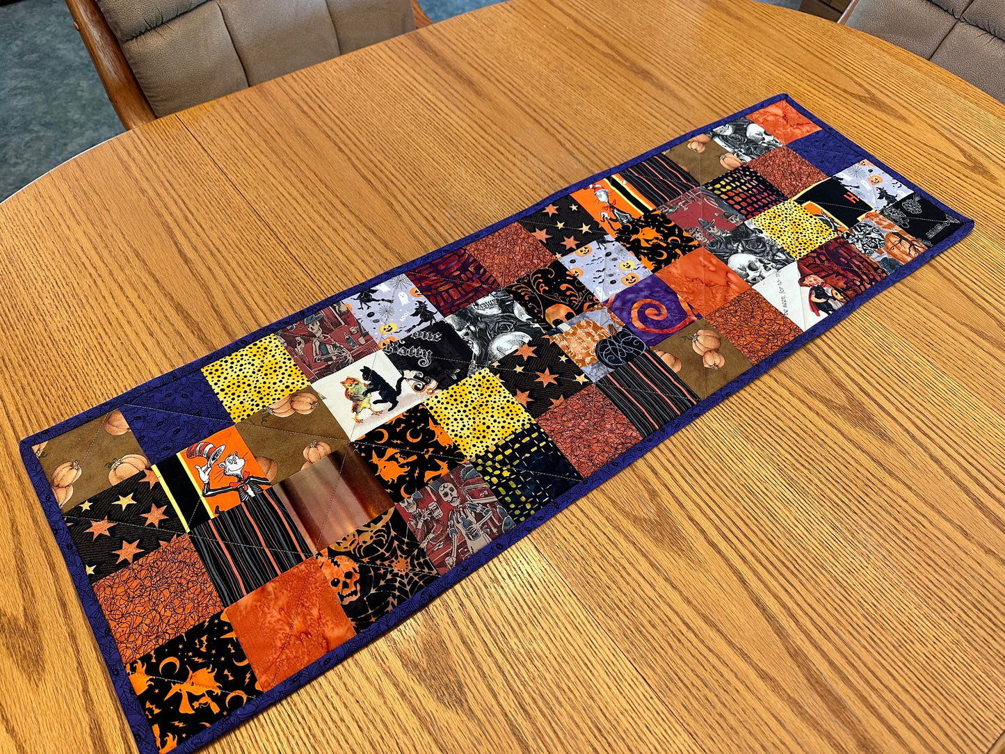 Halloween Table Runner, 12.5" x 40", Halloween Decor, Quilted Table Runner, Table Decor