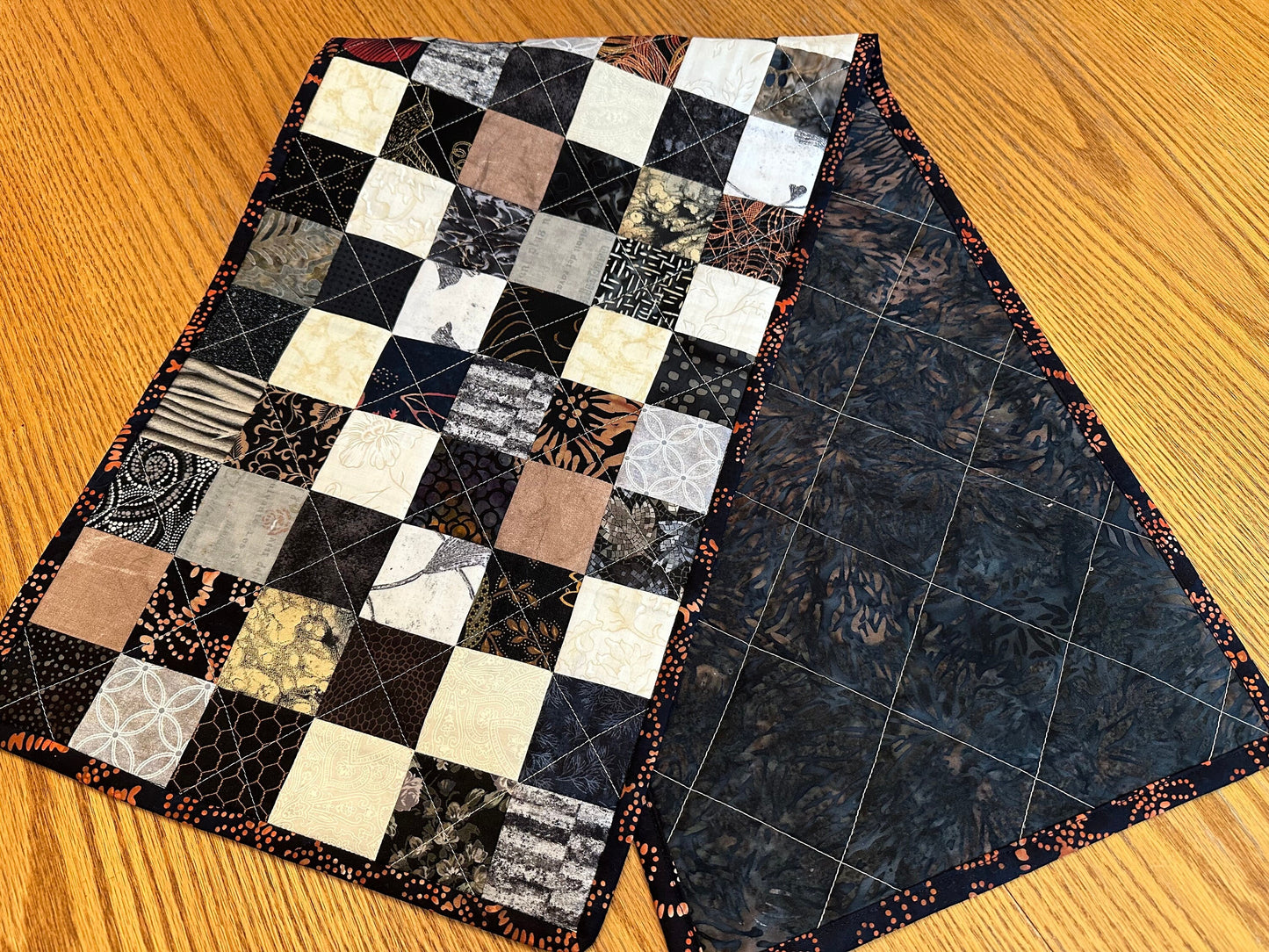 Autumn Quilted Table Runner: Handmade Patchwork Centerpiece for Fall Home Decor (12x40 inches)
