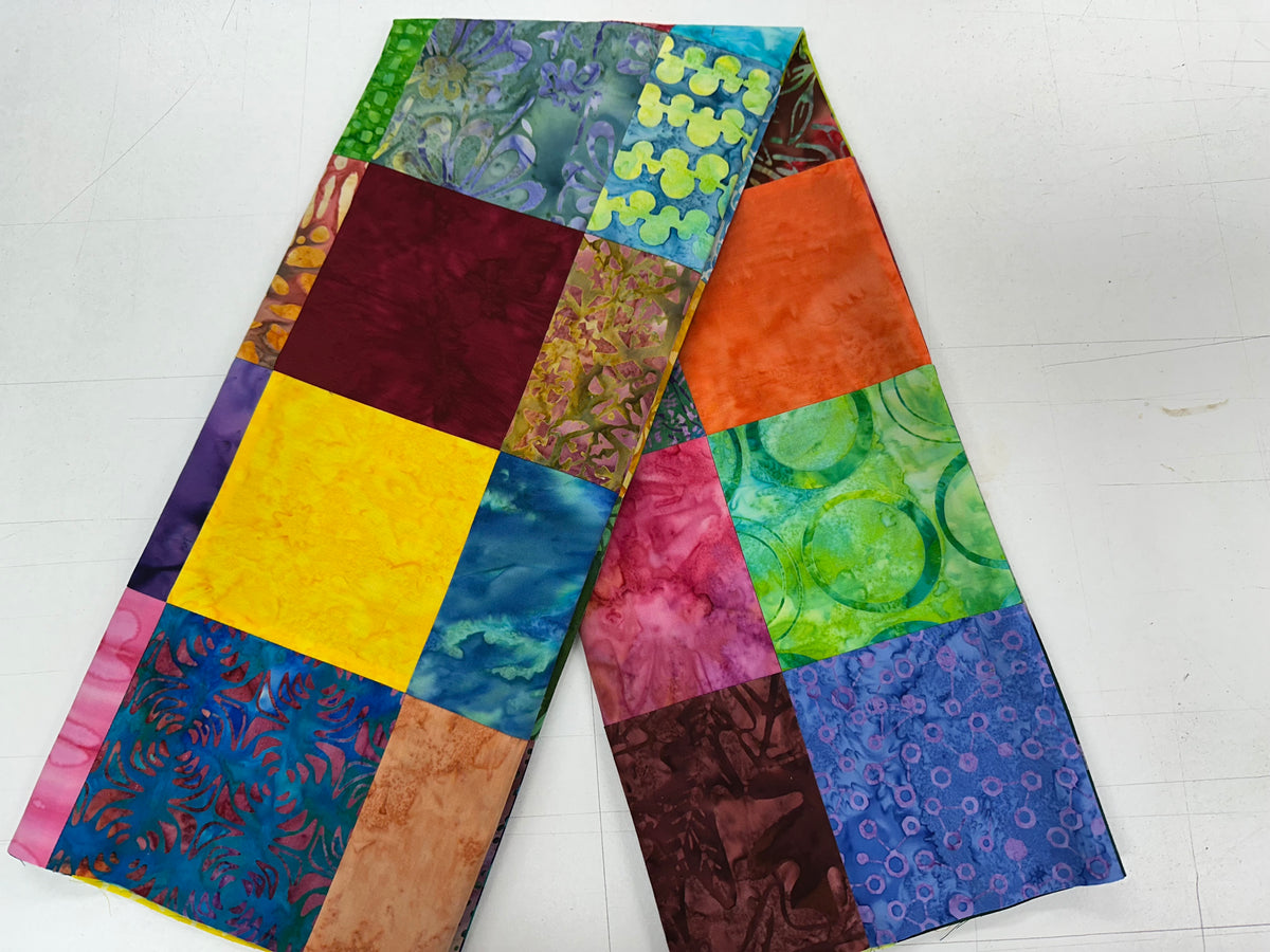 Unfinished Batik Quilt Top, Multi Color, 36" x 45", Baby Crib Nursery