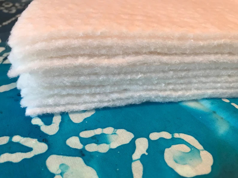 Ten ~ 9" Precut Quilt Batting Squares for Pot Holders or Rag Quilts