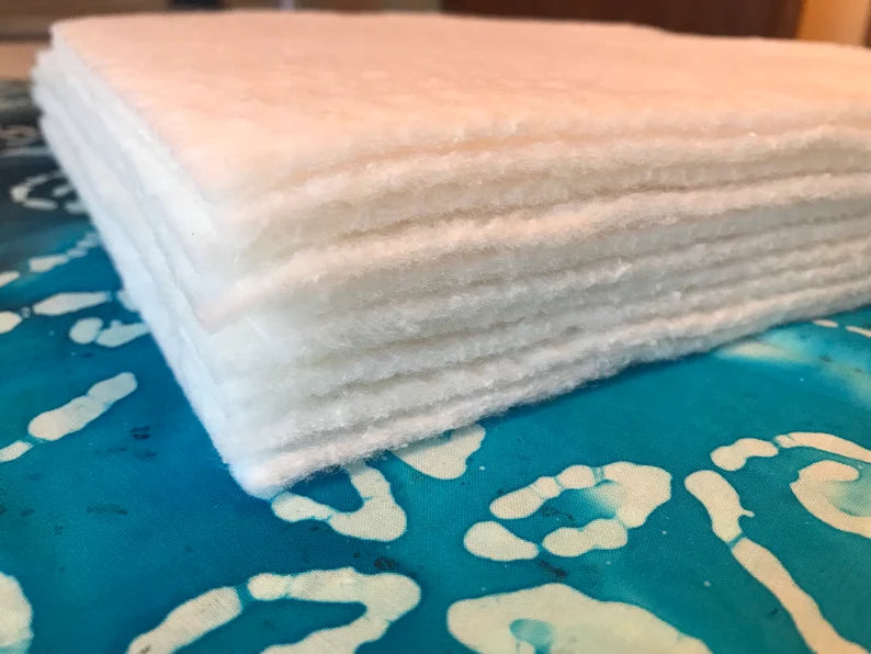 Ten ~ 9" Precut Quilt Batting Squares for Pot Holders or Rag Quilts