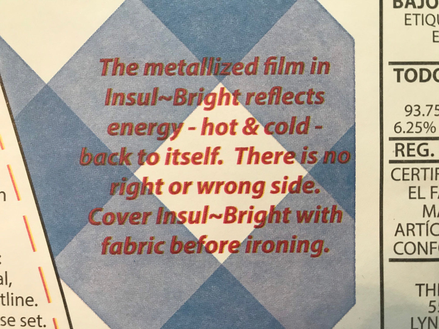 45" x 1 Yard Insul-Bright Heat Resistant Insulated Batting for Pot Holders