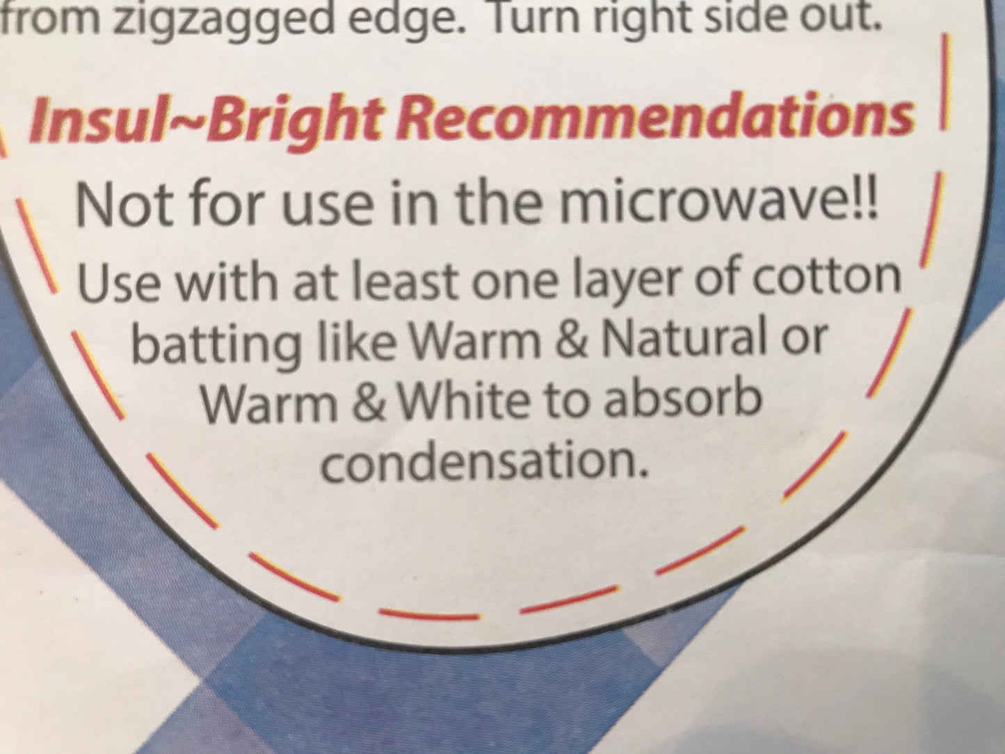 Insul-Bright Insulated Batting: Heat Resistant Potholder Material (1/2 Yard x 45 Inches)