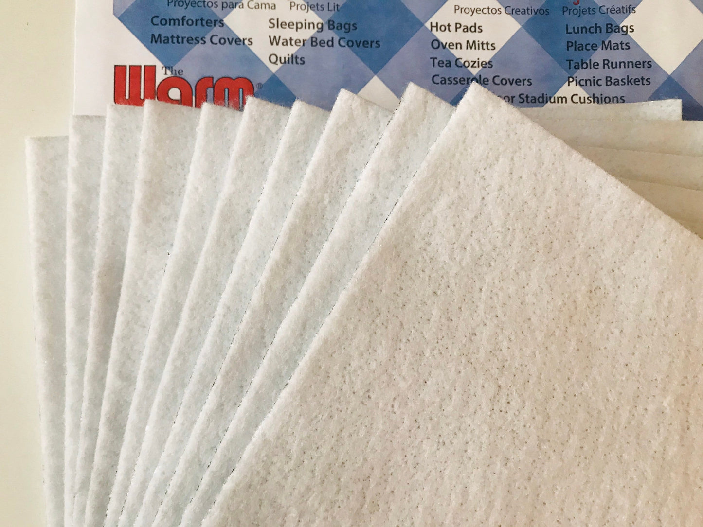 Twenty ~ 8" Squares Insul-Bright Insulated Batting Precut Squares for Pot Holders