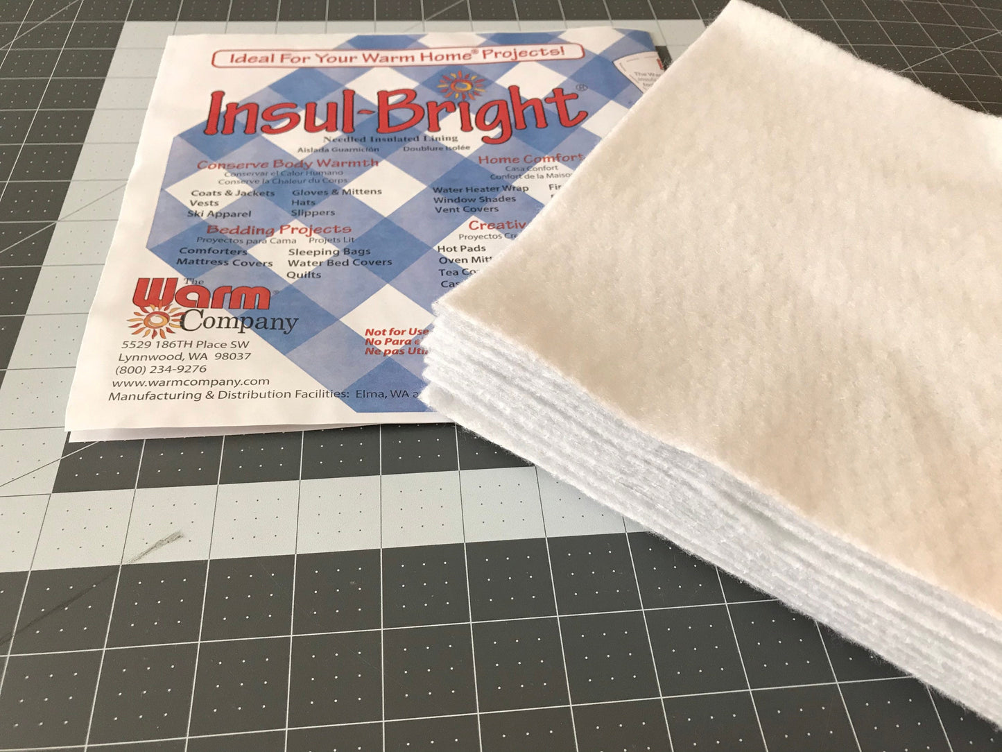Ten ~ 8" Squares Insul-Bright Insulated Batting Precut Squares for Pot Holders