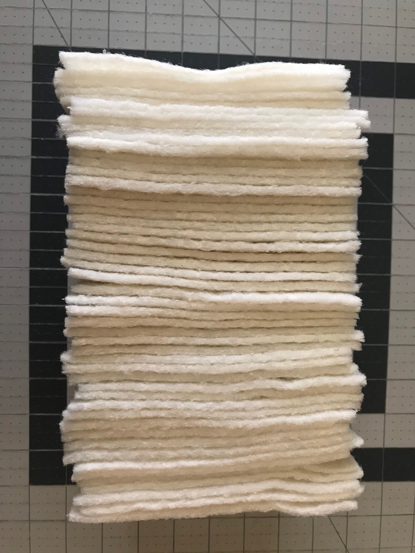 Set of 100 ~ 5" Precut Quilt Batting Squares, Rag Quilts, Quilt as you Go