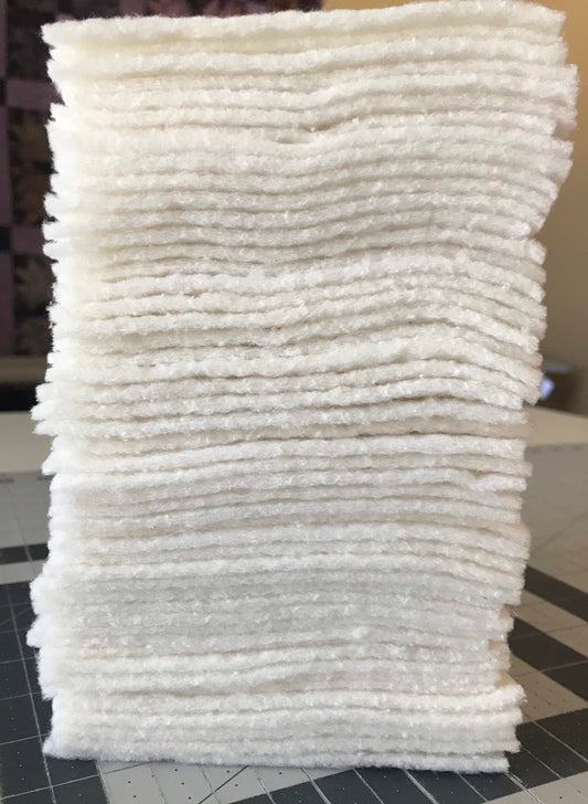 Set of 100 ~ 4" Precut Quilt Batting Squares, Rag Quilts, Hobbs Heirloom Batting