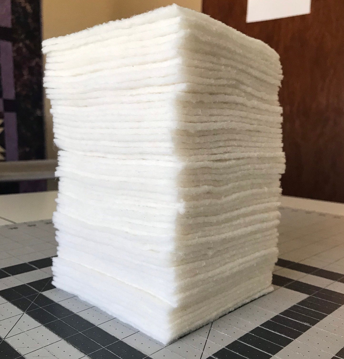 Set of 100 ~ 4" Precut Quilt Batting Squares, Rag Quilts, Hobbs Heirloom Batting
