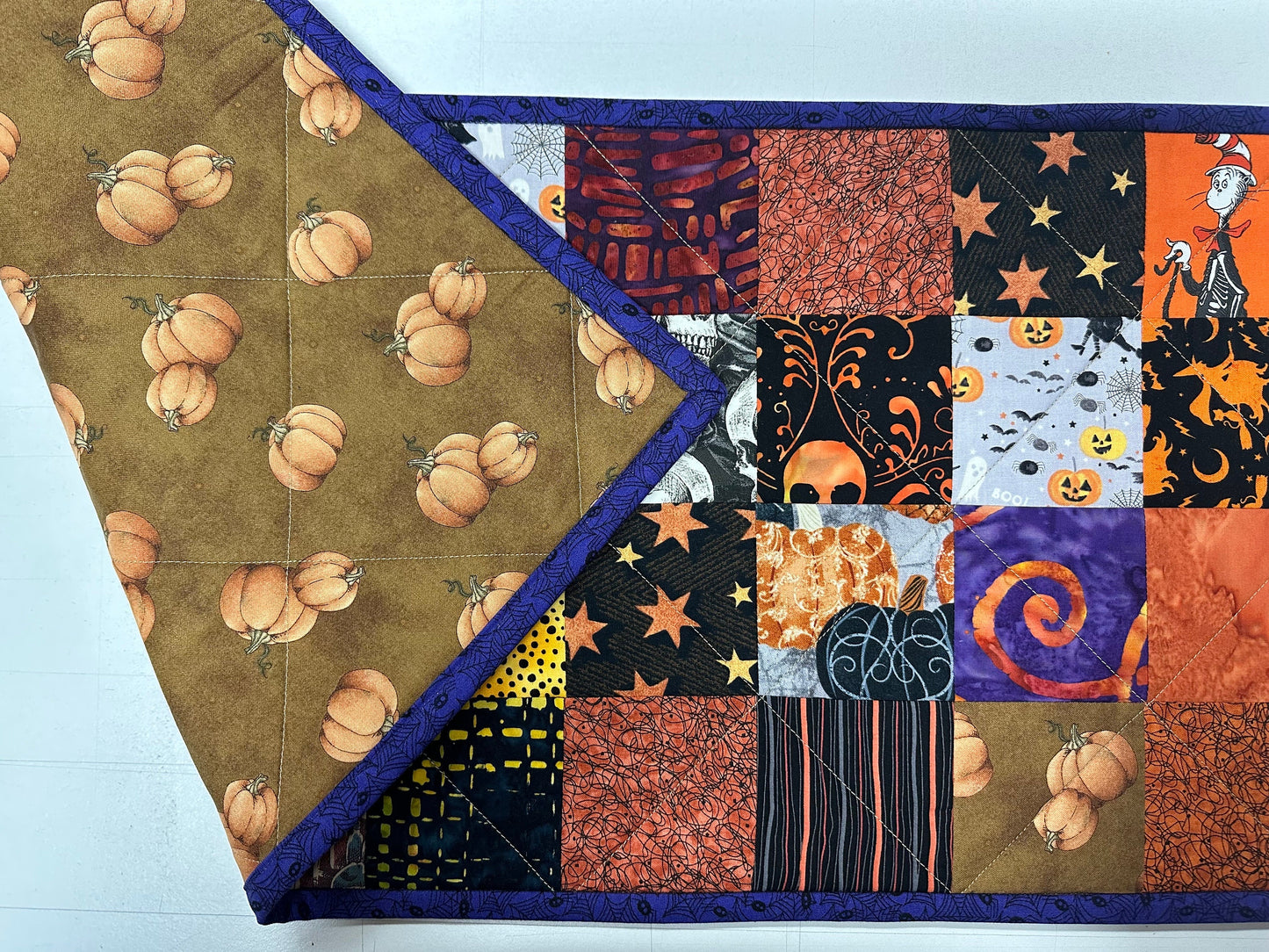 Halloween Table Runner, 12.5" x 40", Halloween Decor, Quilted Table Runner, Table Decor