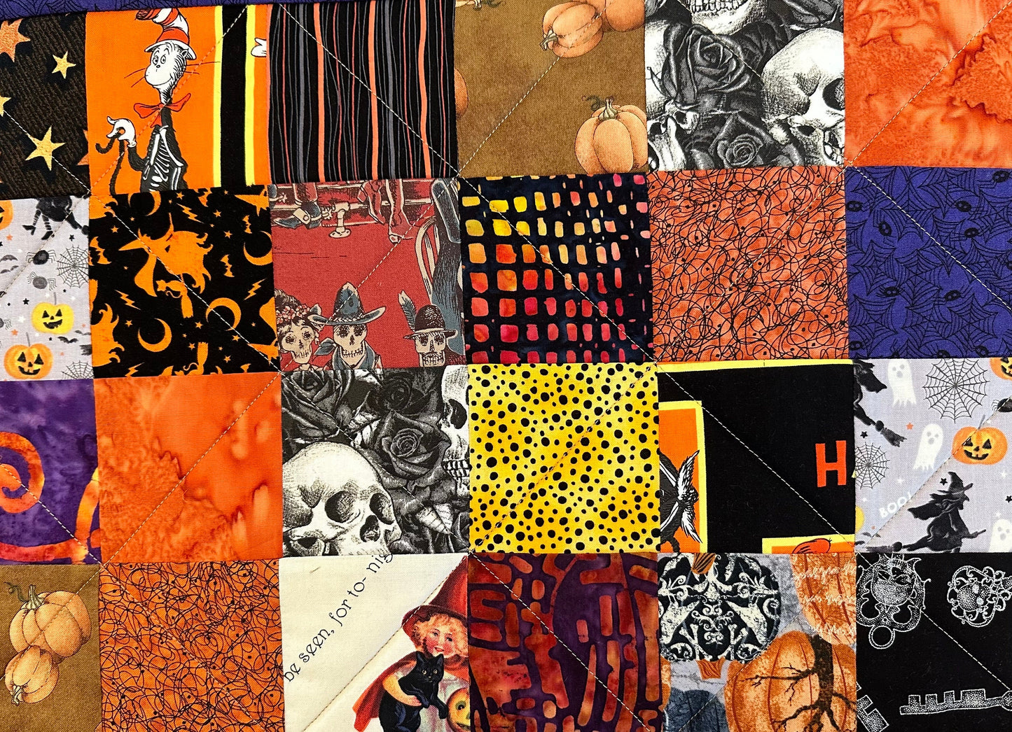 Halloween Table Runner, 12.5" x 40", Halloween Decor, Quilted Table Runner, Table Decor