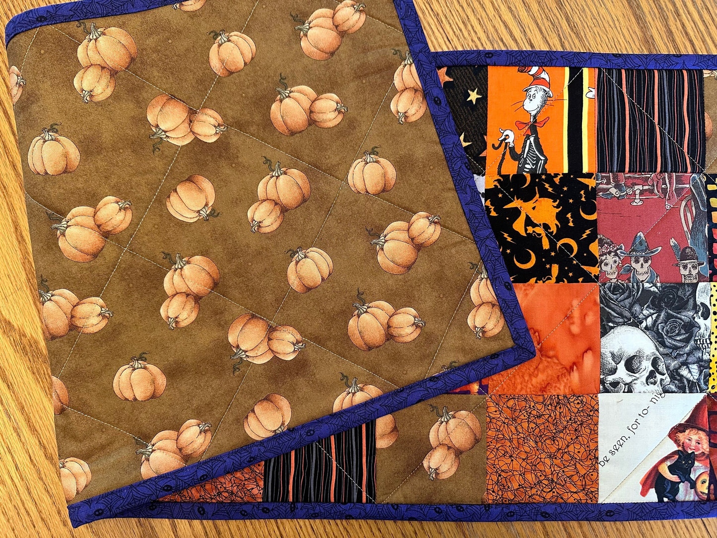 Halloween Table Runner, 12.5" x 40", Halloween Decor, Quilted Table Runner, Table Decor