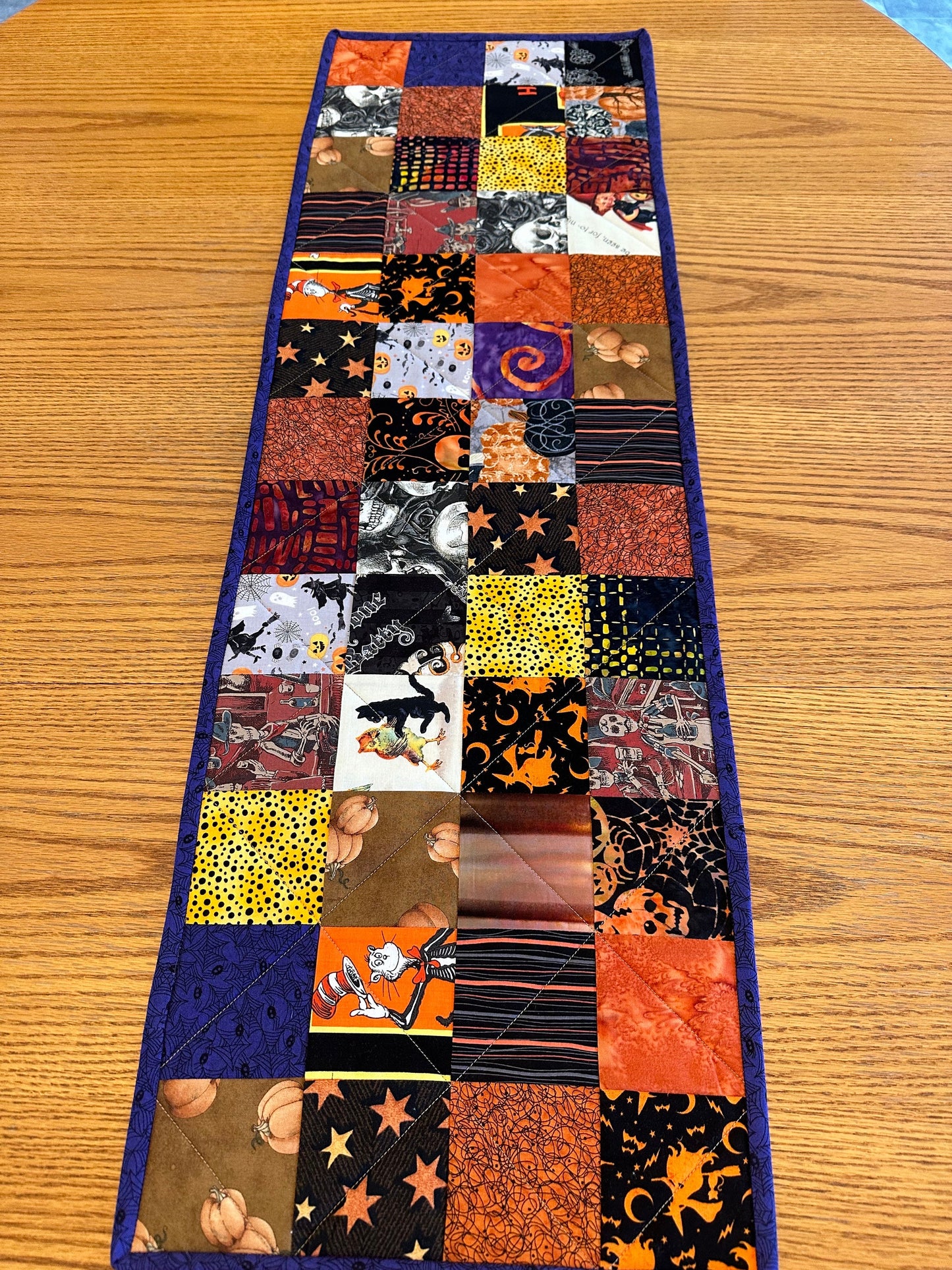 Halloween Table Runner, 12.5" x 40", Halloween Decor, Quilted Table Runner, Table Decor