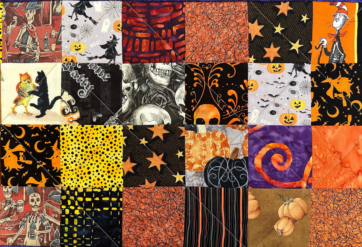 Halloween Table Runner, 12.5" x 40", Halloween Decor, Quilted Table Runner, Table Decor