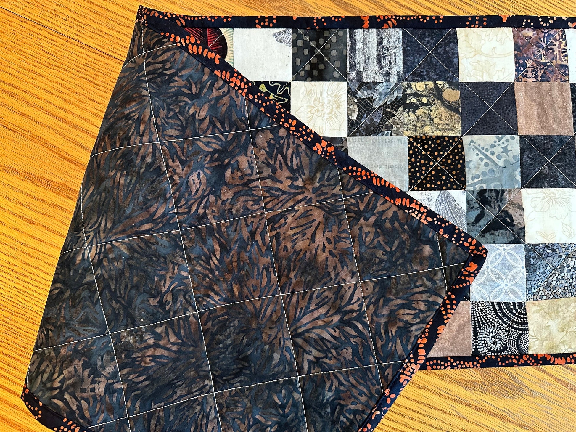 Autumn Quilted Table Runner: Handmade Patchwork Centerpiece for Fall Home Decor (12x40 inches)