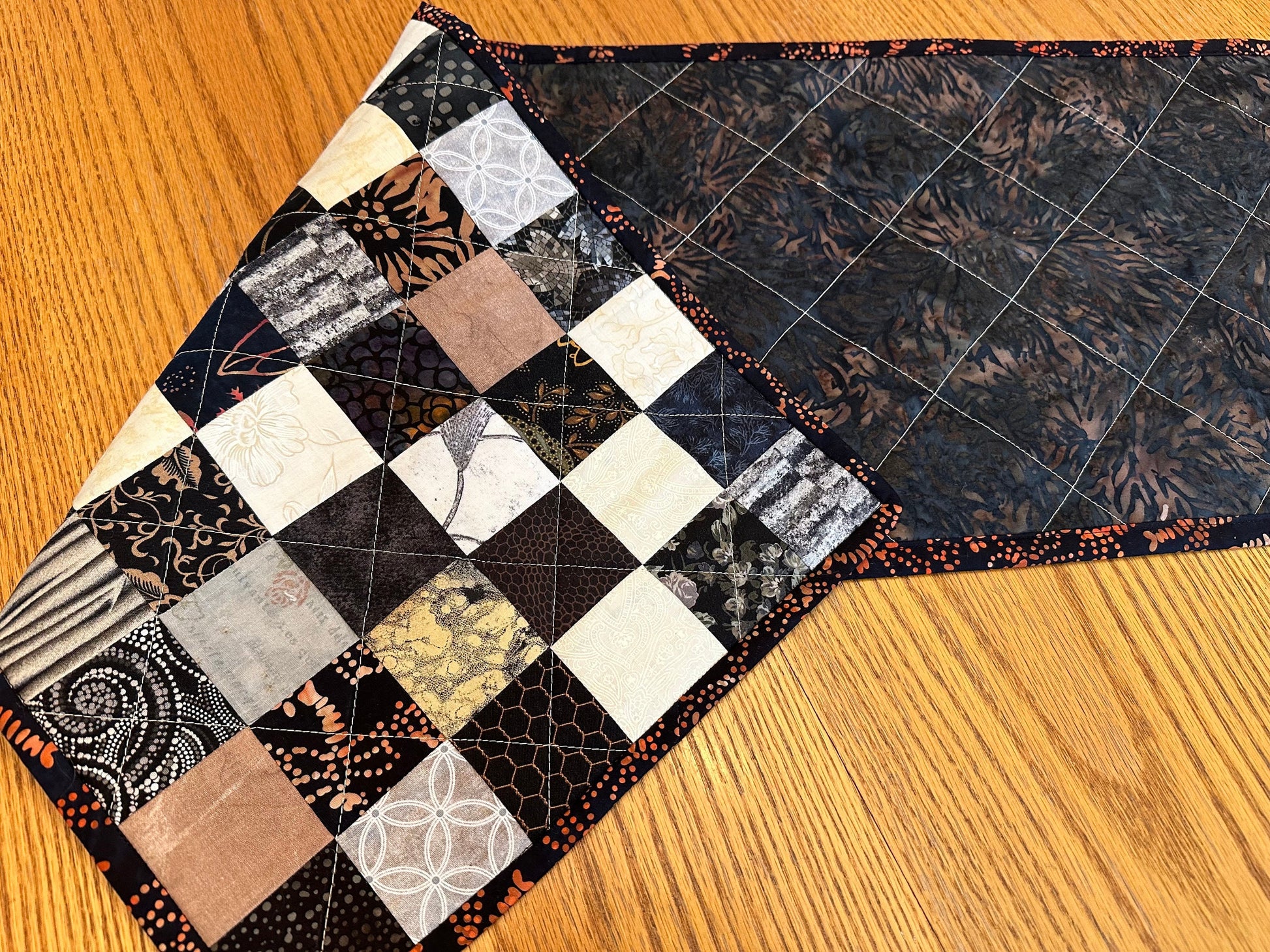 Autumn Quilted Table Runner: Handmade Patchwork Centerpiece for Fall Home Decor (12x40 inches)