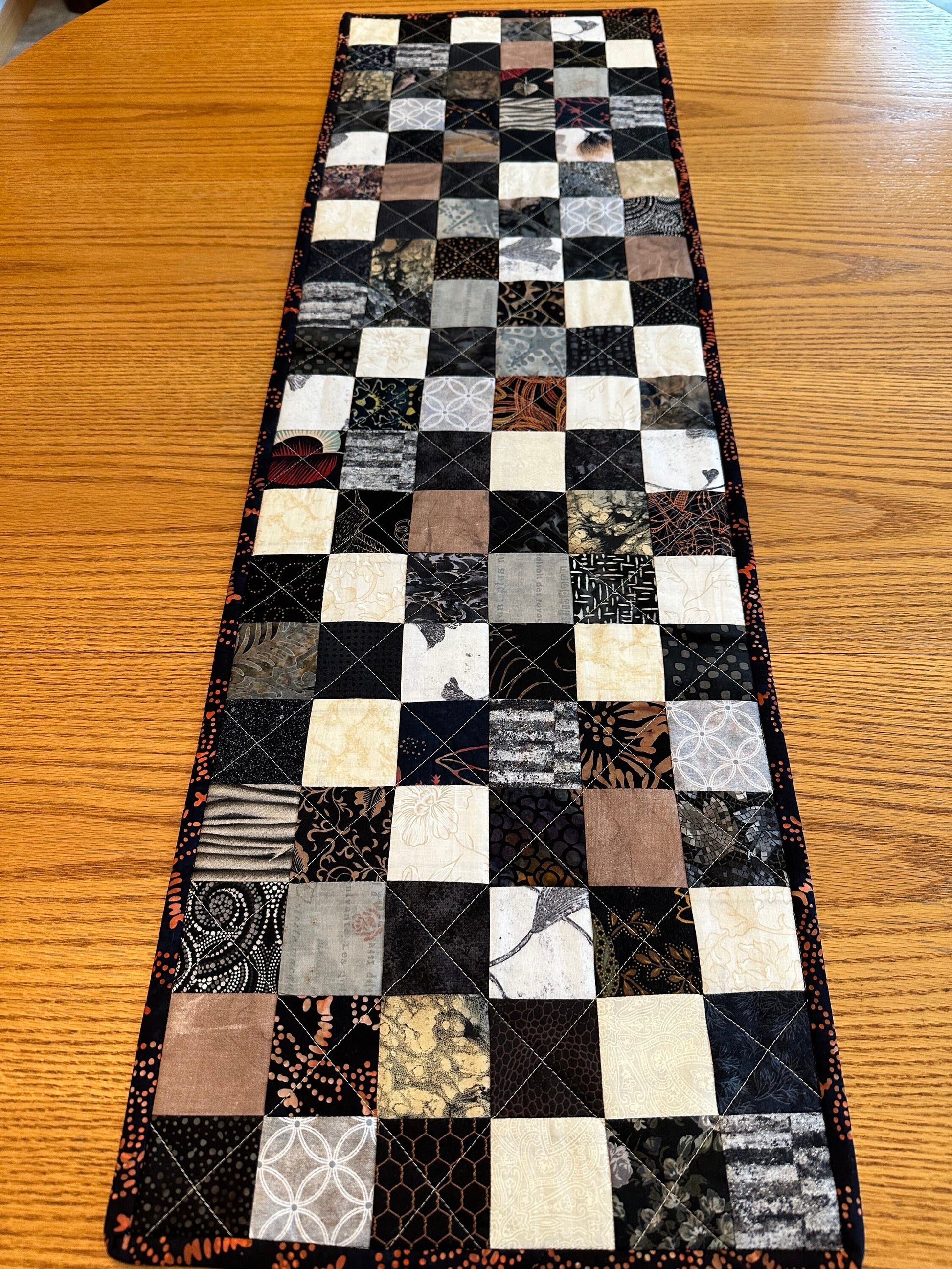 Autumn Quilted Table Runner: Handmade Patchwork Centerpiece for Fall Home Decor (12x40 inches)