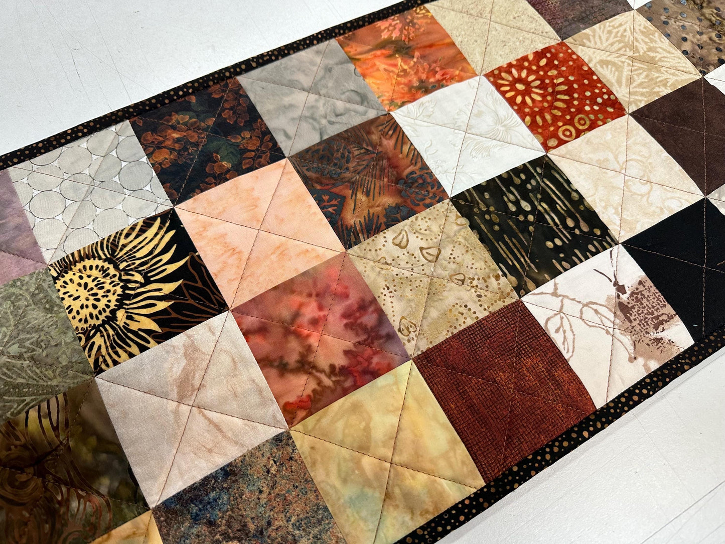Autumn Quilted Table Runner: Handmade 12x61 Seasonal Centerpiece for Kitchen & Dining Room Decor