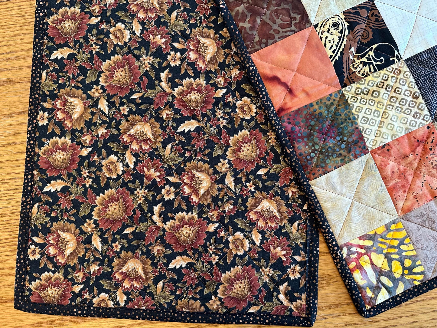 Autumn Quilted Table Runner: Handmade 12x61 Seasonal Centerpiece for Kitchen & Dining Room Decor