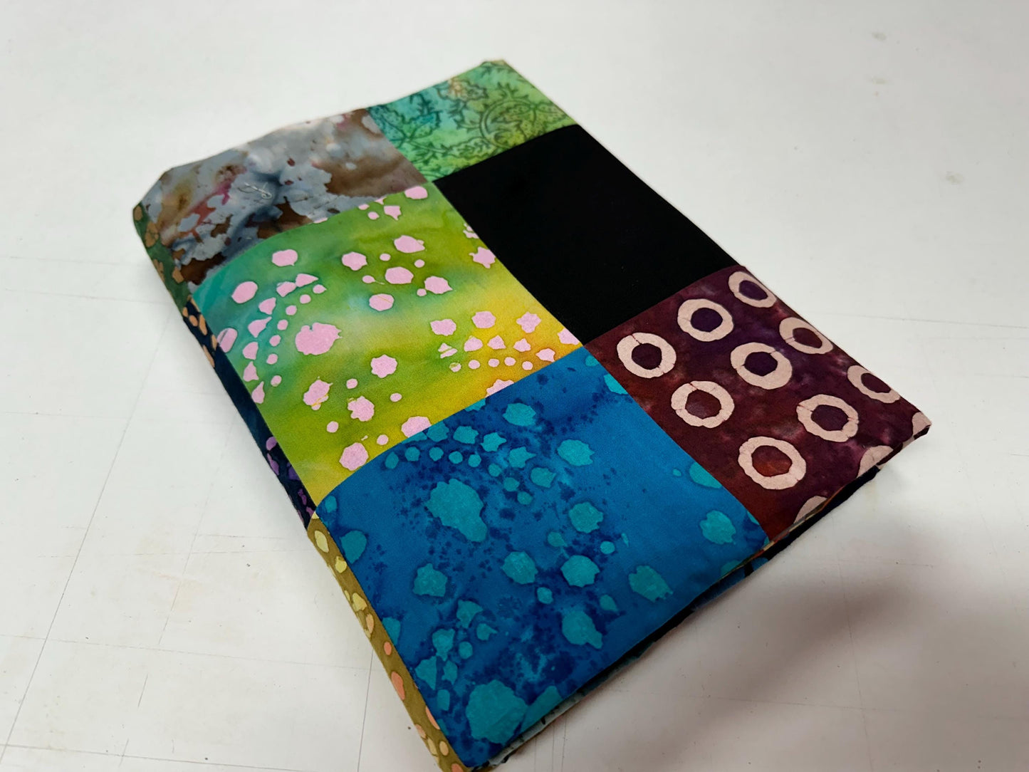 Vibrant Handmade Batik Unfinished Quilt Top: Multi-Color Pieced Patchwork, 54x63 Inches