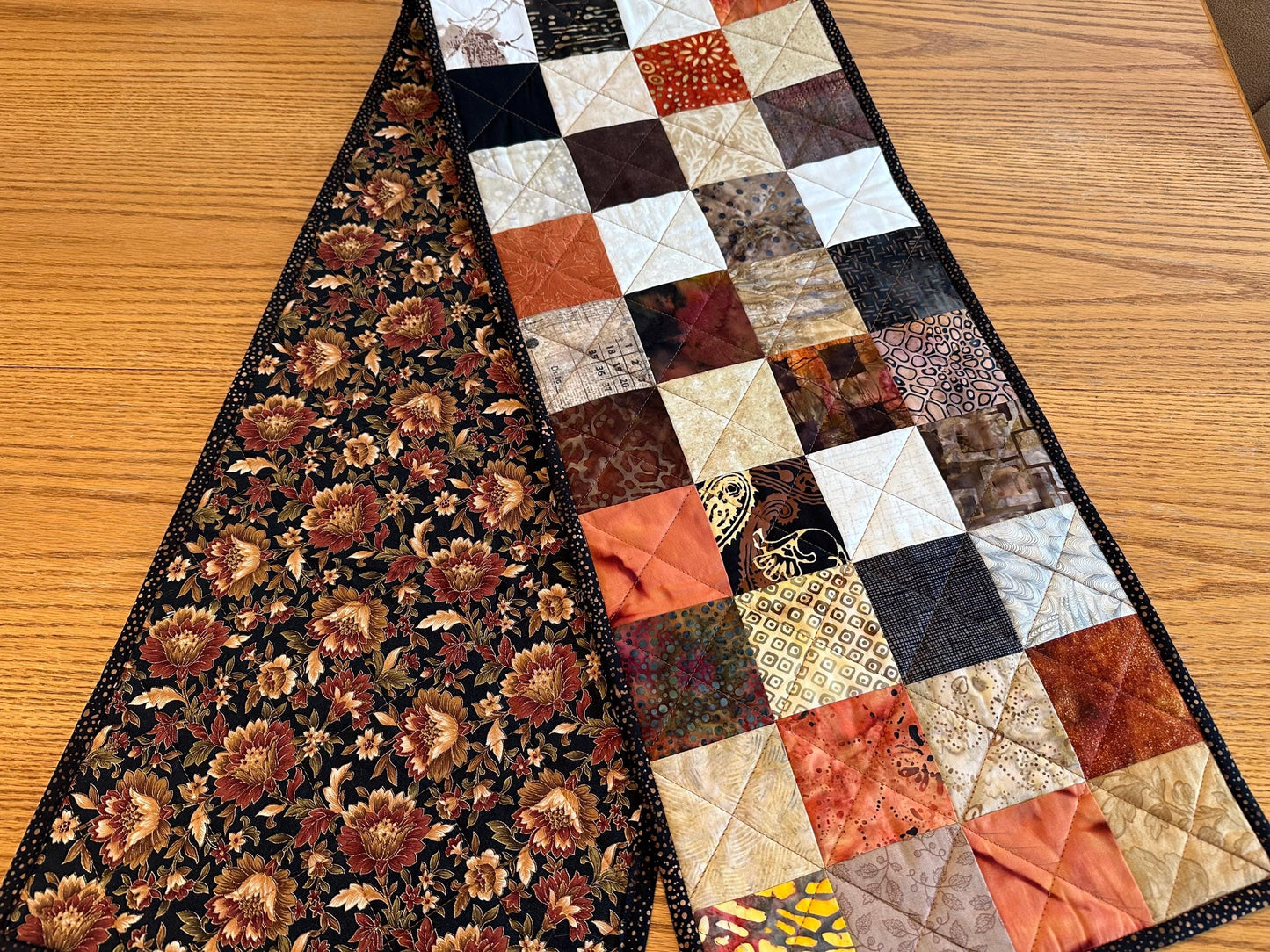 Autumn Quilted Table Runner: Handmade 12x61 Seasonal Centerpiece for Kitchen & Dining Room Decor