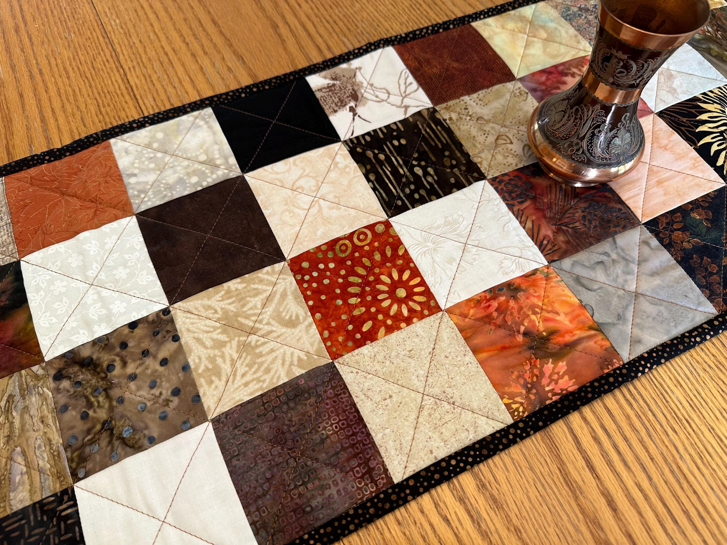 Autumn Quilted Table Runner: Handmade 12x61 Seasonal Centerpiece for Kitchen & Dining Room Decor