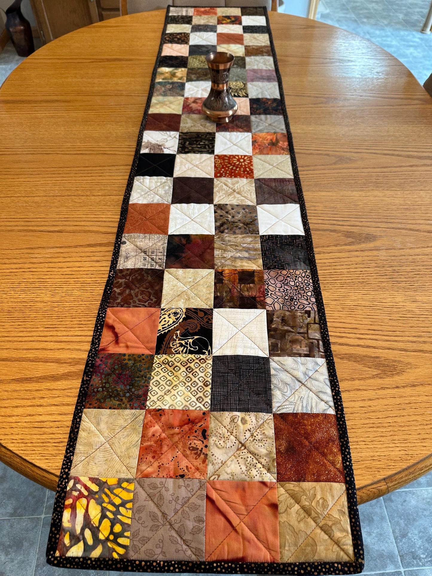 Autumn Quilted Table Runner: Handmade 12x61 Seasonal Centerpiece for Kitchen & Dining Room Decor
