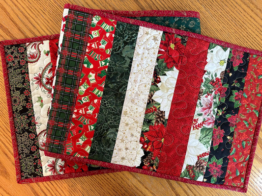 Handmade Quilted Christmas Table Runner - Holiday Centerpiece Mat for Kitchen & Dining Decor (12x48 inches)