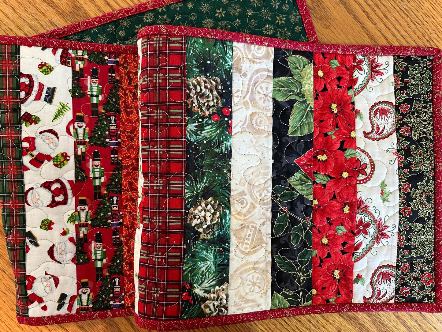 Handmade Quilted Christmas Table Runner - Holiday Centerpiece Mat for Kitchen & Dining Decor (12x48 inches)
