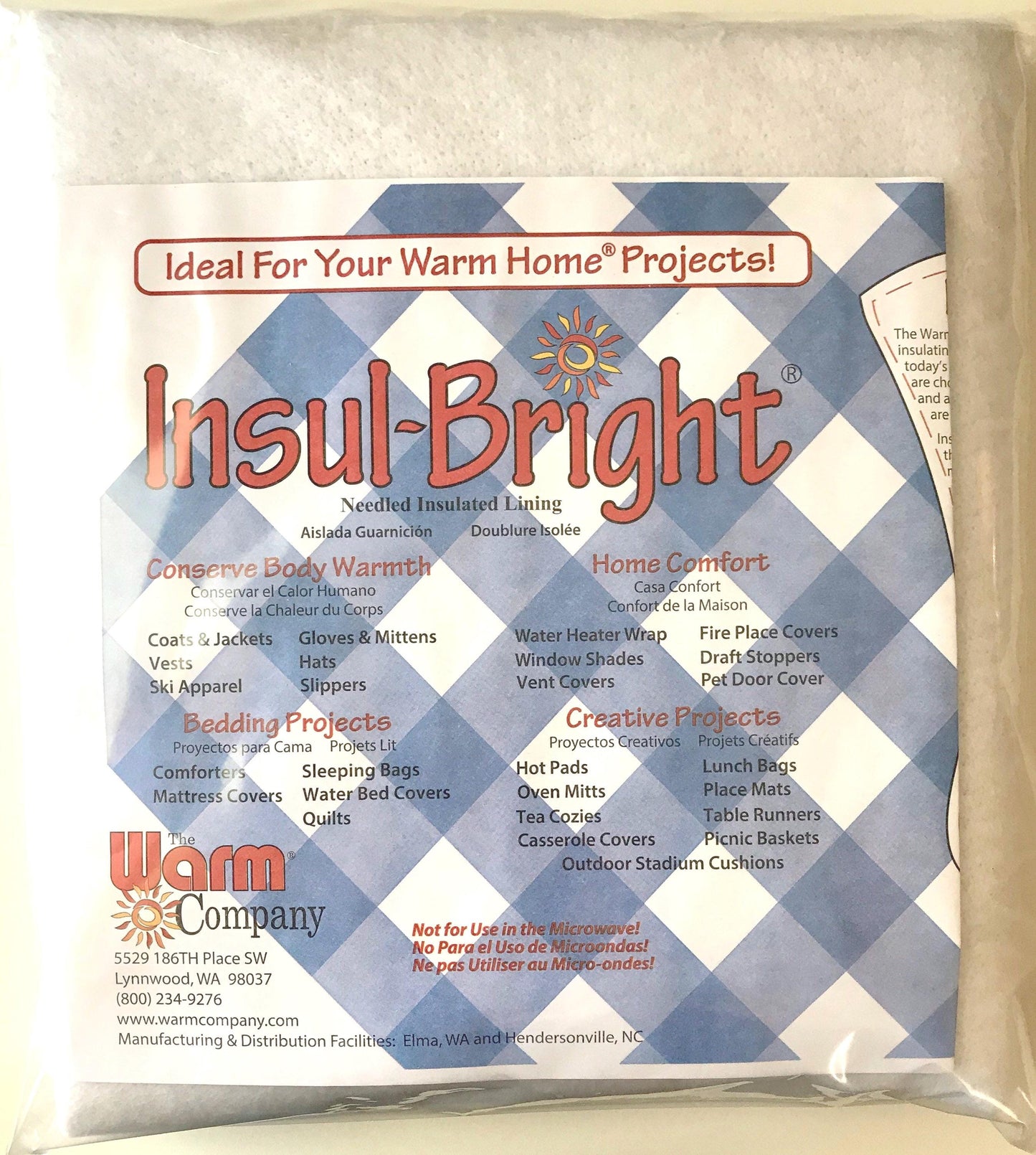 Insul-Bright Insulated Batting: Heat Resistant Potholder Material (1/2 Yard x 45 Inches)