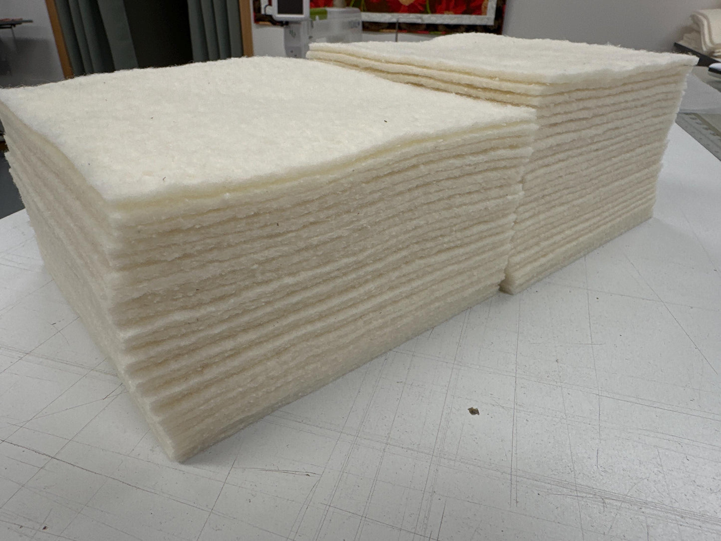 Set of 50 ~ 6.5" Precut Quilt Batting Squares, Rag Quilts, Potholders, Quilt as you go