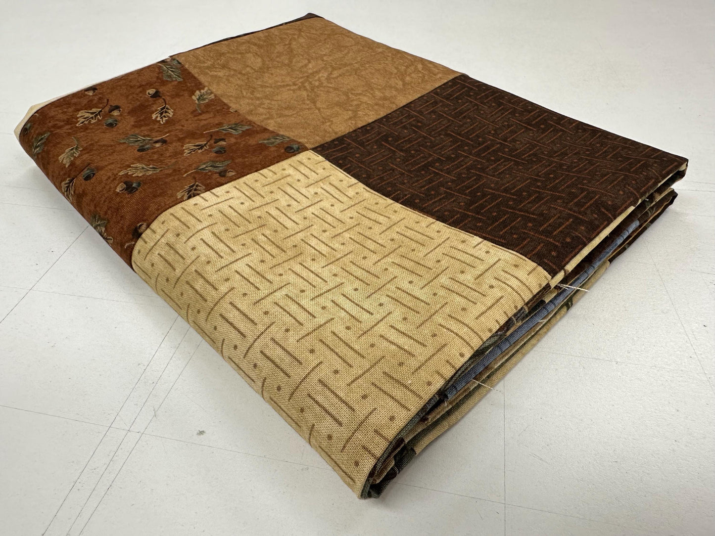 Unfinished Patchwork Quilt Top: Lake Lodge Fishing Theme for Sofa, Lap Throw, 36x45 Handmade