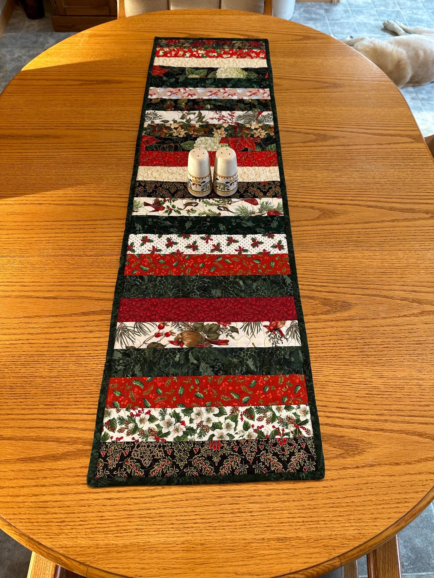 Quilted Christmas Table Runner: Festive Holiday Centerpiece Mat for Kitchen & Dining Decor (13x47)