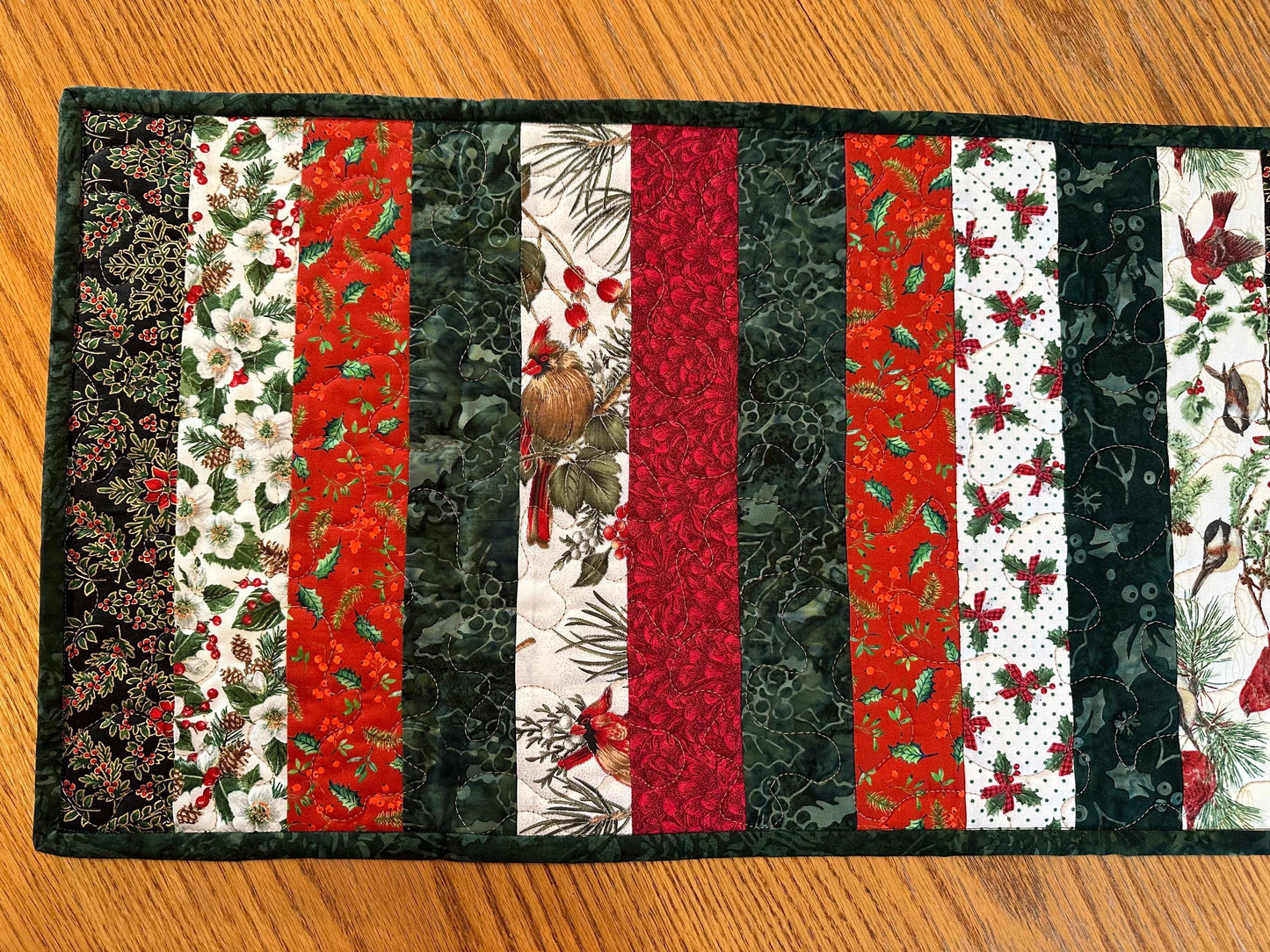 Quilted Christmas Table Runner: Festive Holiday Centerpiece Mat for Kitchen & Dining Decor (13x47)