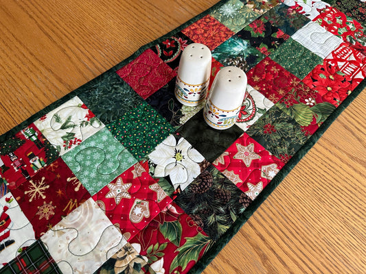 Handmade Quilted Christmas Table Runner - Holiday Centerpiece Mat for Kitchen & Dining Decor (12x60 inches)