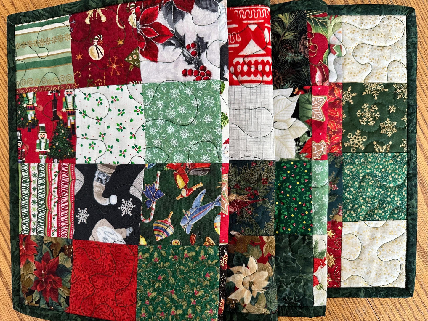 Handmade Quilted Christmas Table Runner - Holiday Centerpiece Mat for Kitchen & Dining Decor (12x60 inches)