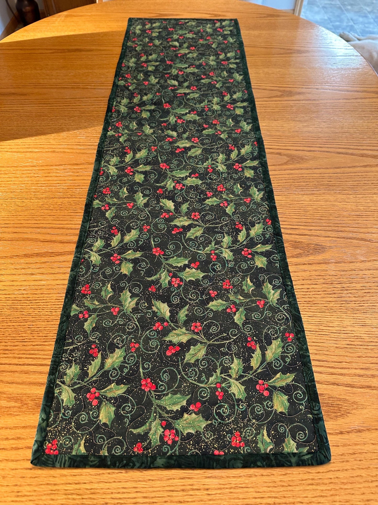 Quilted Christmas Table Runner: Festive Holiday Centerpiece Mat for Kitchen & Dining Decor (13x47)