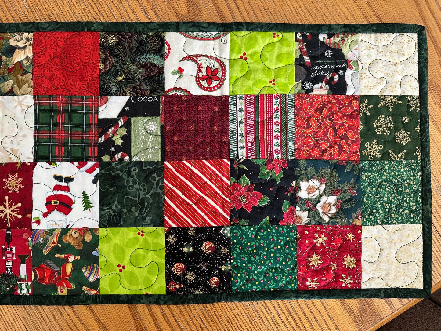 Handmade Quilted Christmas Table Runner - Holiday Centerpiece Mat for Kitchen & Dining Decor (12x60 inches)