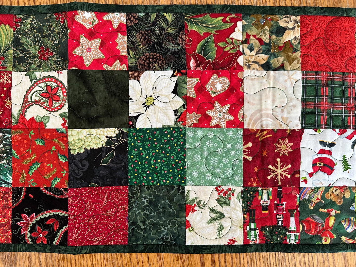 Handmade Quilted Christmas Table Runner - Holiday Centerpiece Mat for Kitchen & Dining Decor (12x60 inches)