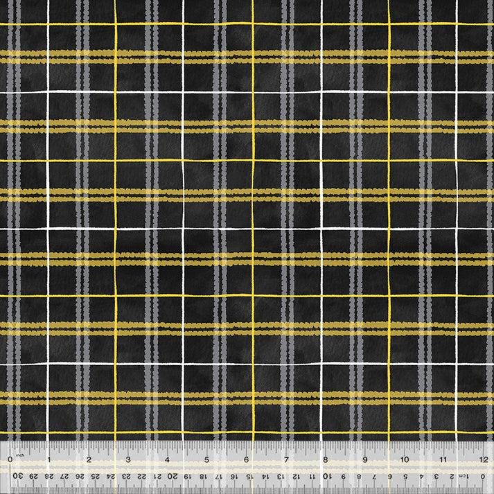 Picnic Blanket Plaid Black - Sunshine Daydream 53576-1, Robin Roderick Windham Fabrics, Cotton By The Yard