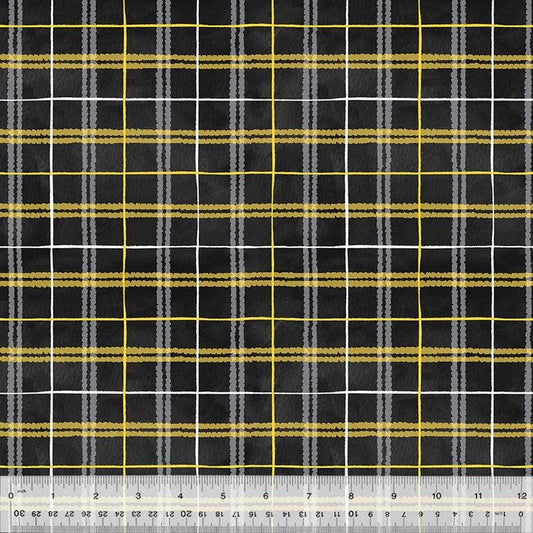 Picnic Blanket Plaid Black - Sunshine Daydream 53576-1, Robin Roderick Windham Fabrics, Cotton By The Yard