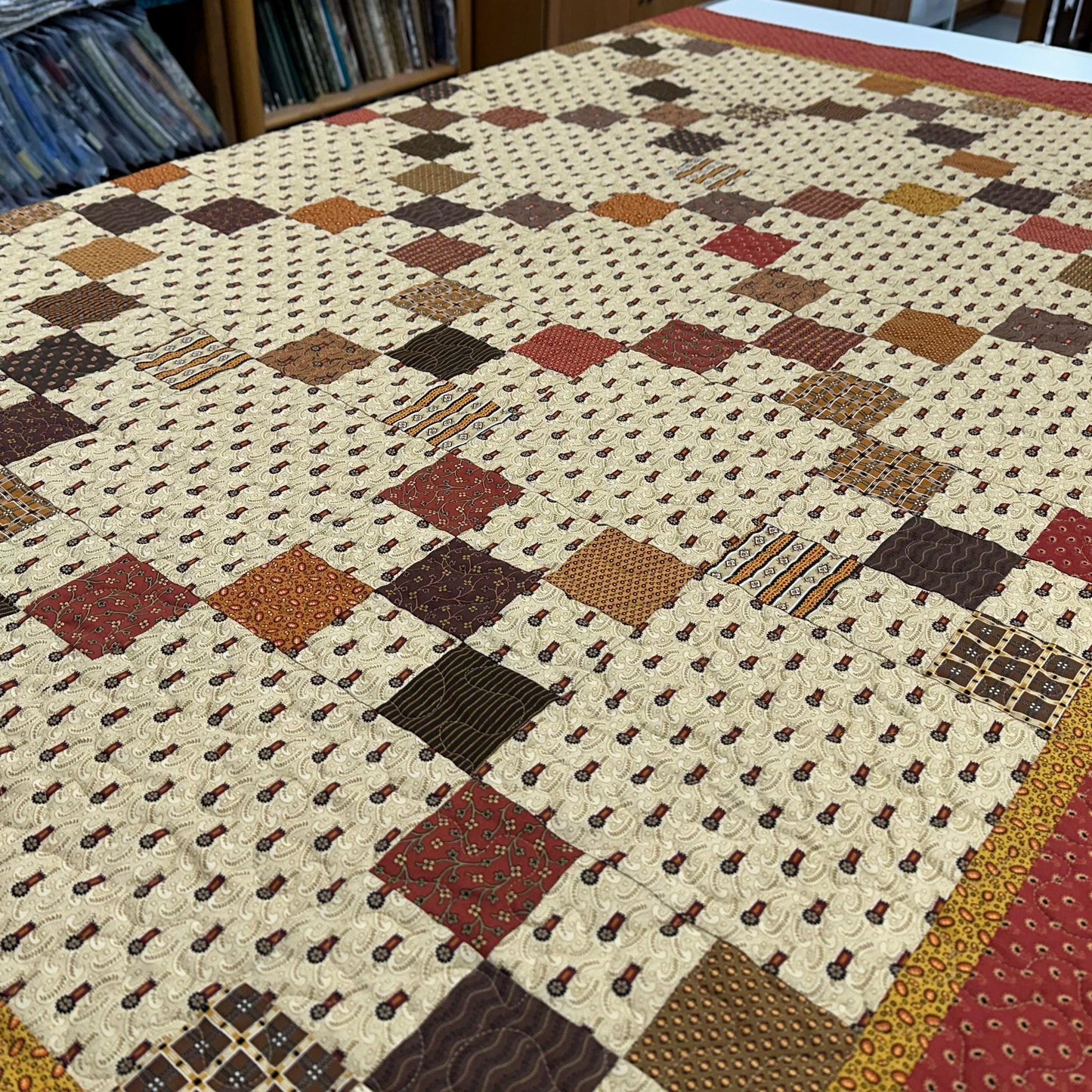 Handmade Patchwork Quilt: Fall Autumn Cotton Lodge Couch Sofa Throw (65" x 74")