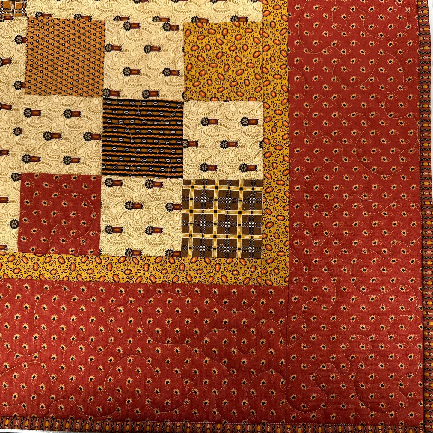 Handmade Patchwork Quilt: Fall Autumn Cotton Lodge Couch Sofa Throw (65" x 74")