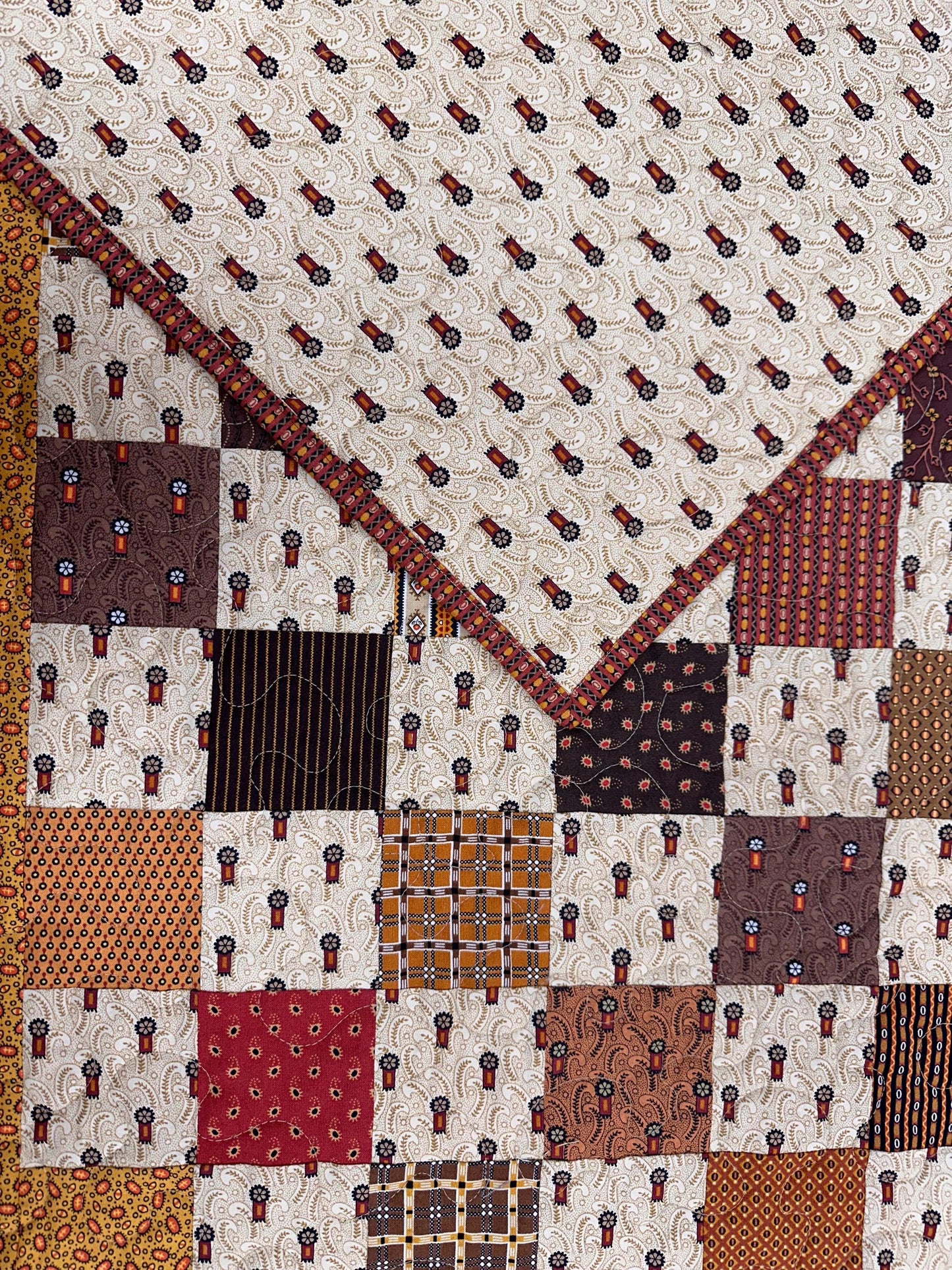 Handmade Patchwork Quilt: Fall Autumn Cotton Lodge Couch Sofa Throw (60" x 72")