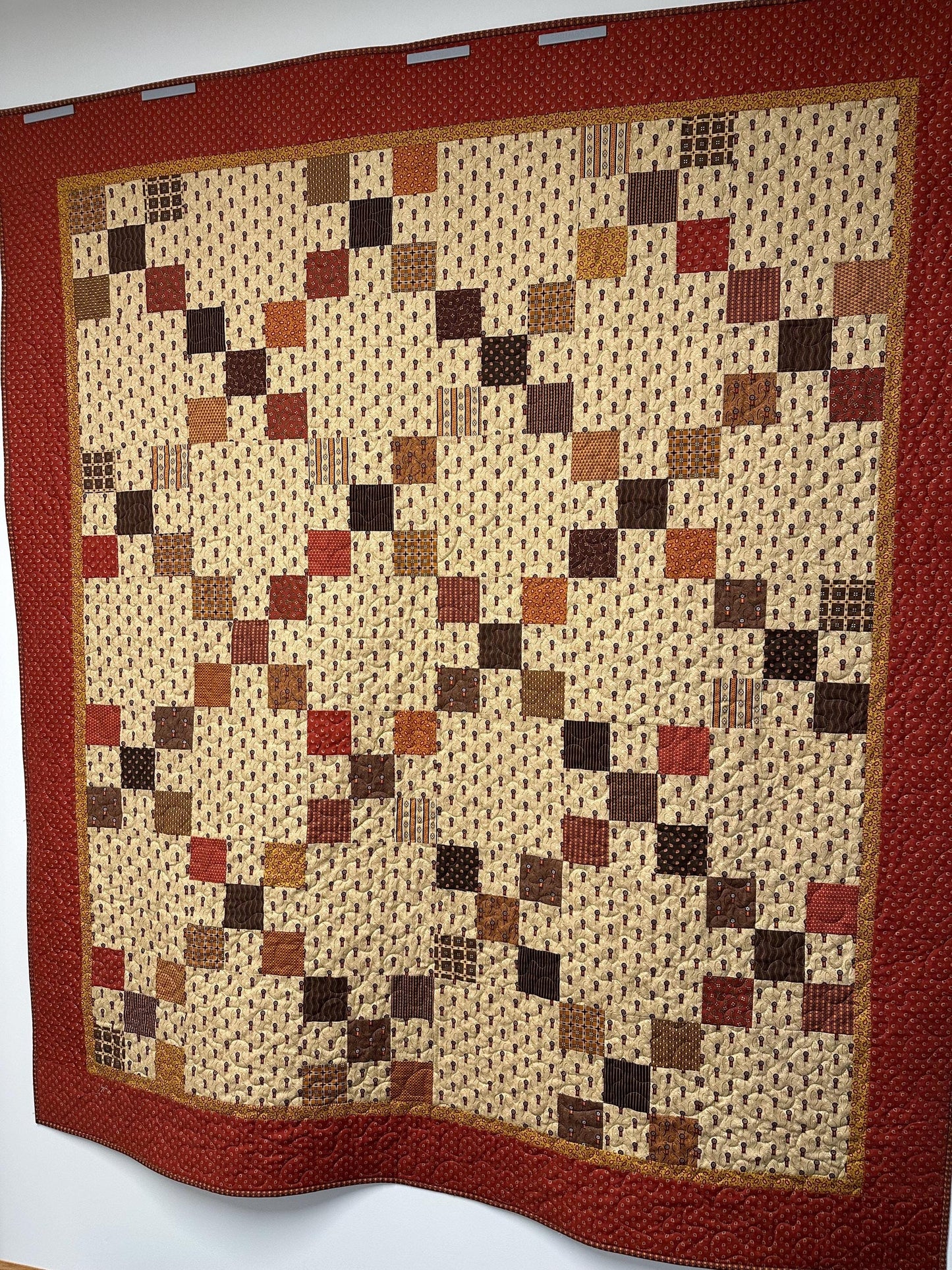 Handmade Patchwork Quilt: Fall Autumn Cotton Lodge Couch Sofa Throw (65" x 74")