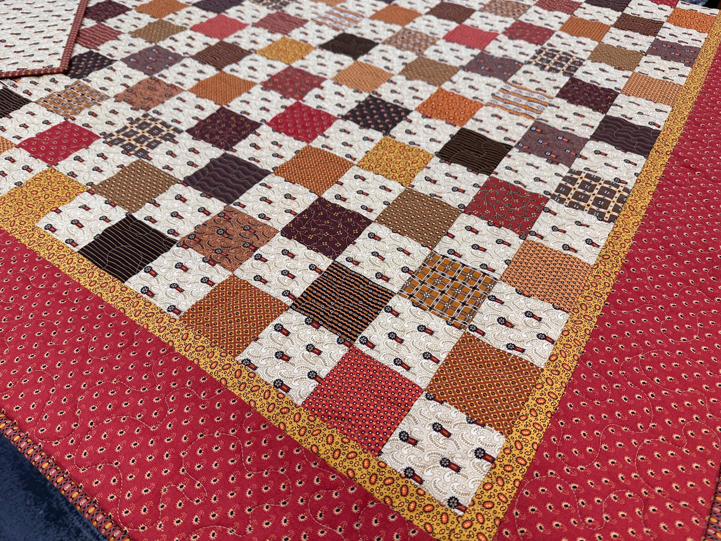 Handmade Patchwork Quilt: Fall Autumn Cotton Lodge Couch Sofa Throw (60" x 72")