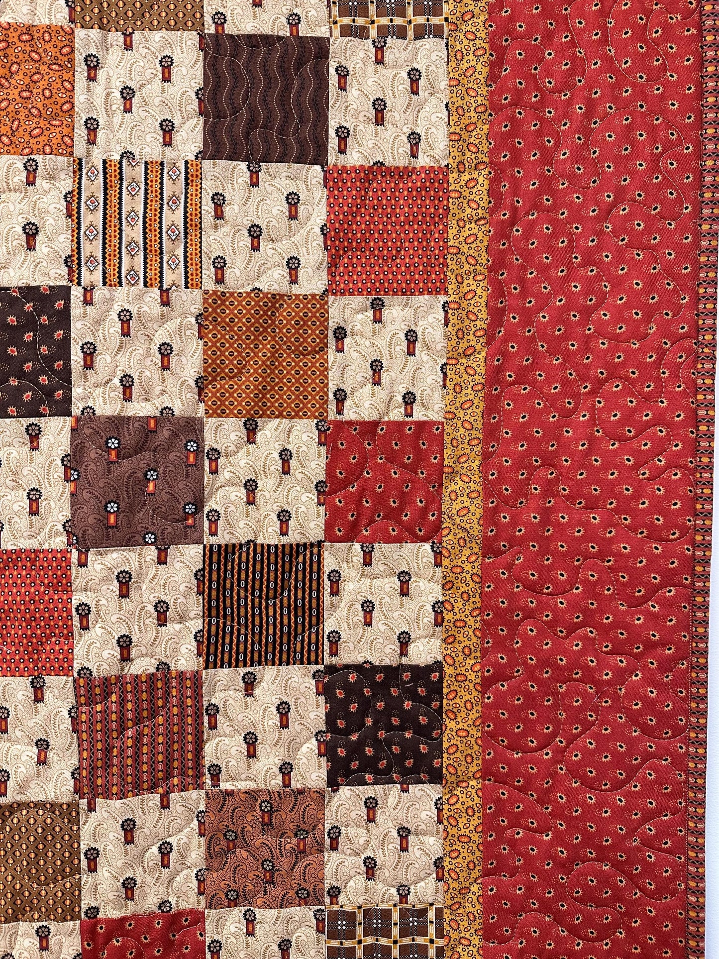 Handmade Patchwork Quilt: Fall Autumn Cotton Lodge Couch Sofa Throw (60" x 72")