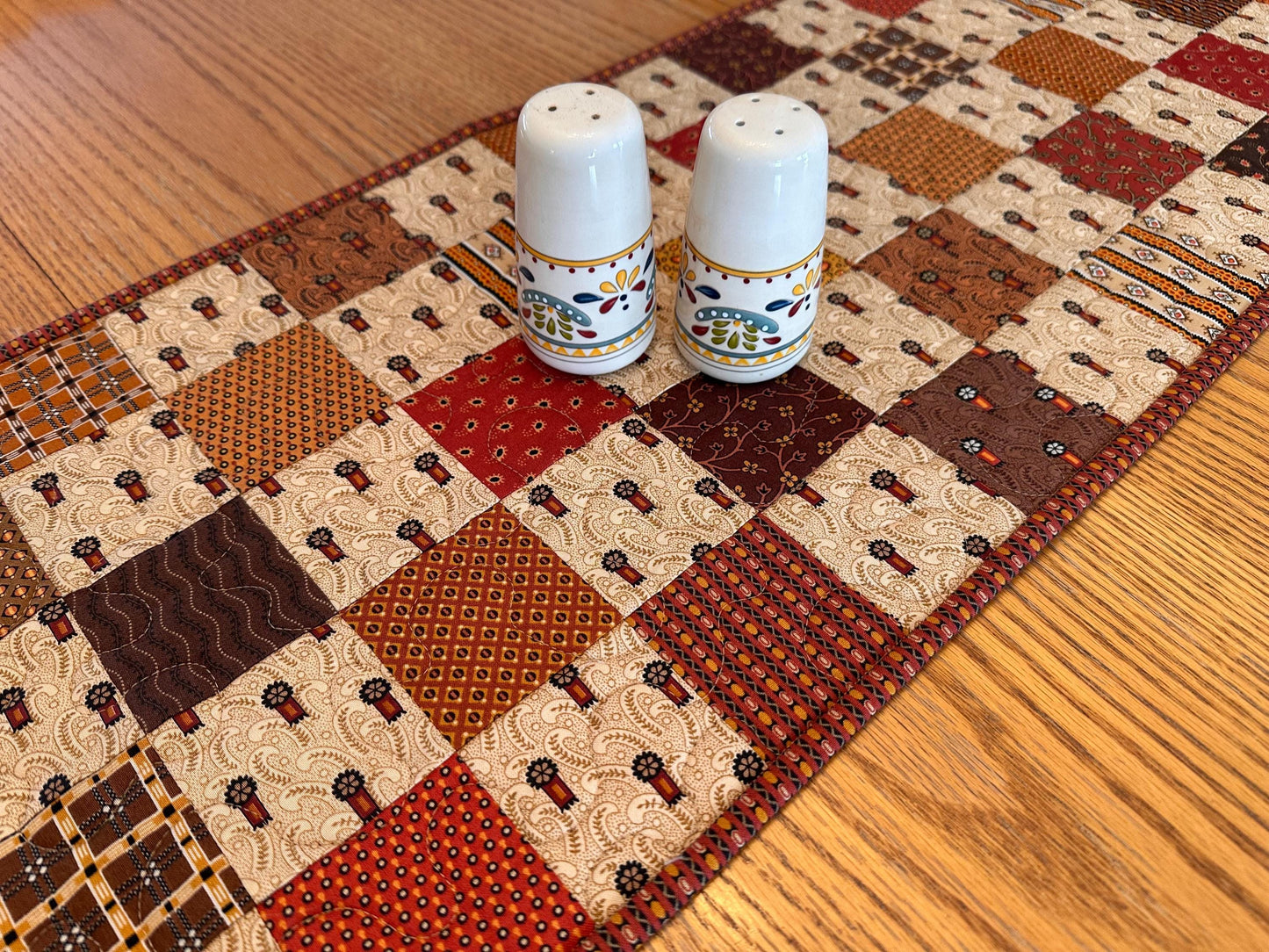 Autumn Quilted Table Runner 13x40 - Handmade Fall Centerpiece for Kitchen, Dining & Home Decor