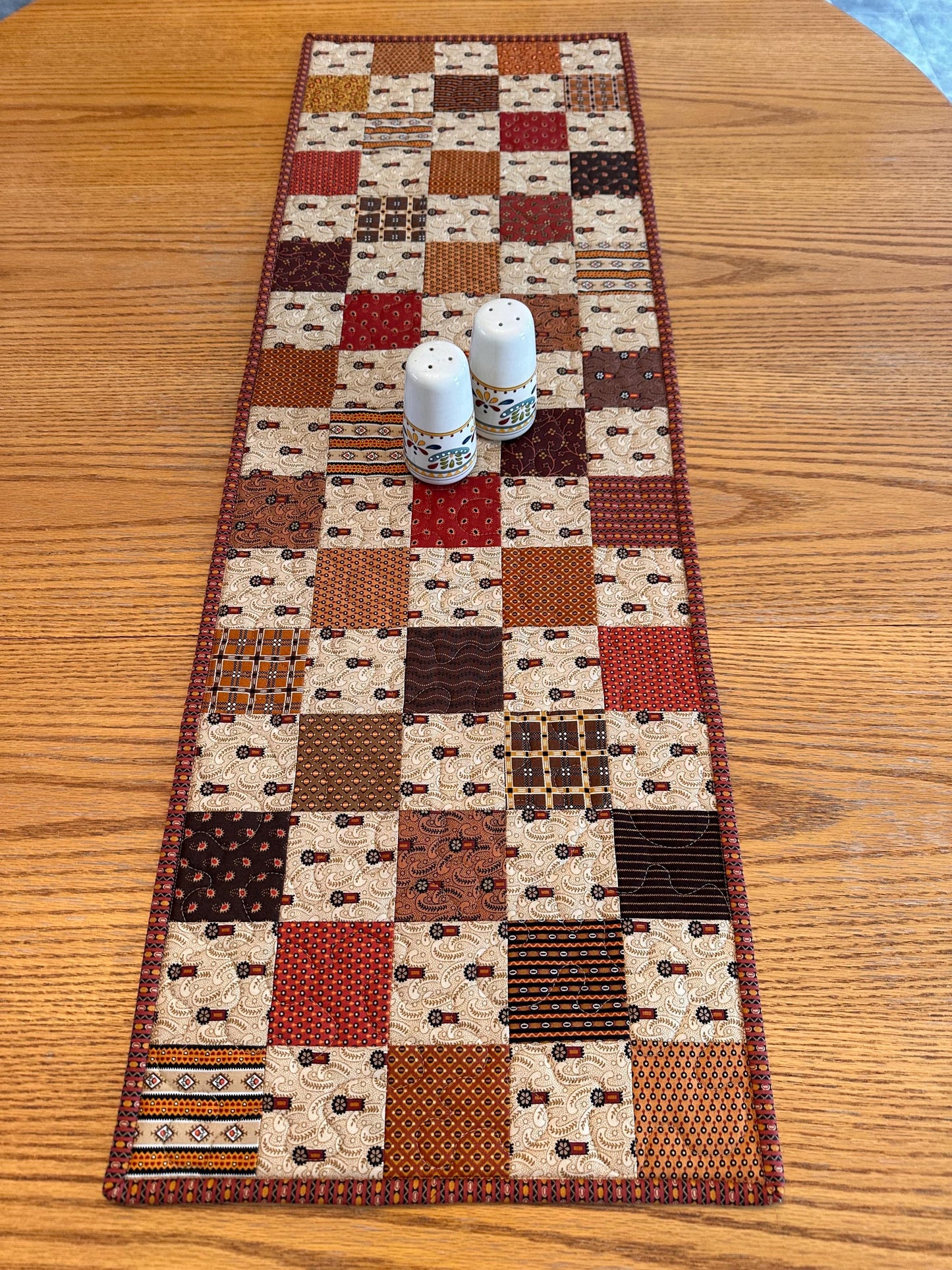 Autumn Quilted Table Runner 13x40 - Handmade Fall Centerpiece for Kitchen, Dining & Home Decor