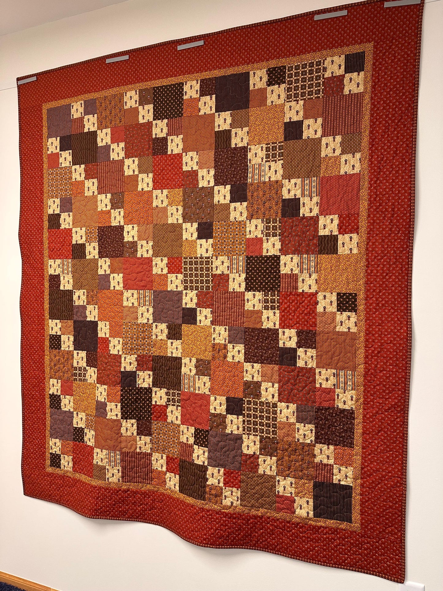 Handmade Patchwork Quilt: Fall Autumn Cotton Lodge Couch Sofa Throw (62" x 72")