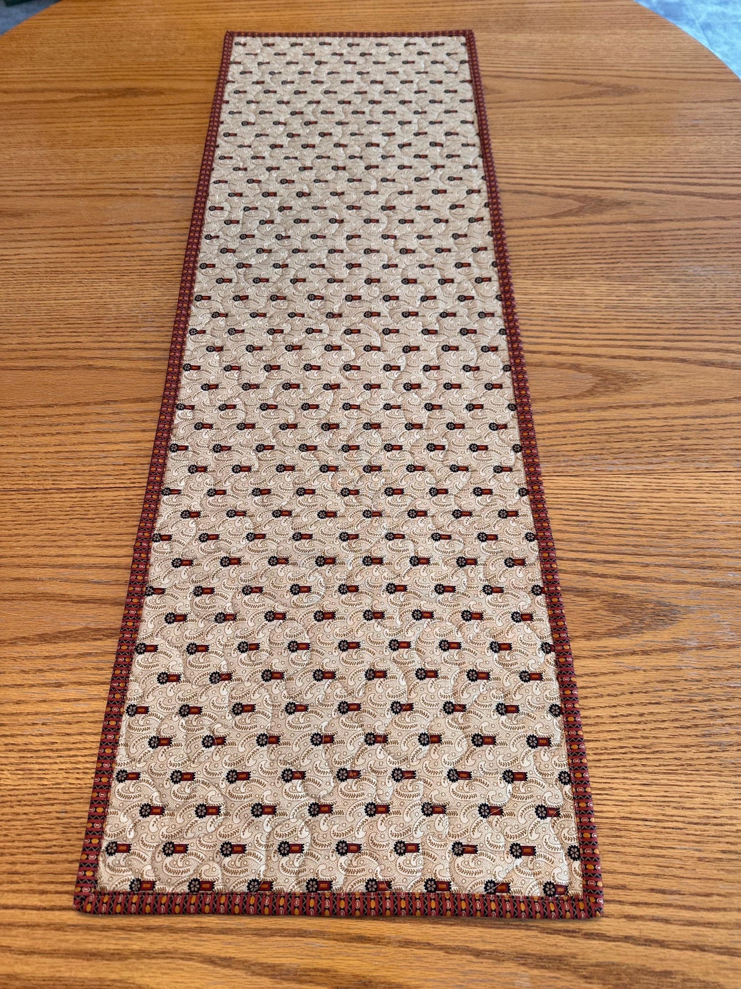 Autumn Quilted Table Runner 13x40 - Handmade Fall Centerpiece for Kitchen, Dining & Home Decor